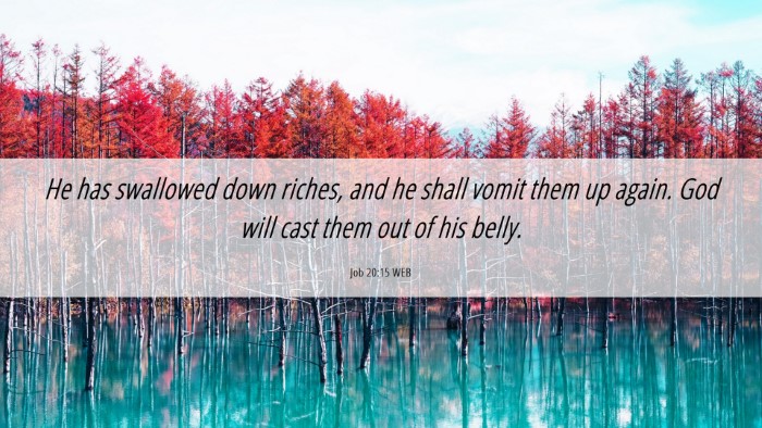 Picture 06 - Job 20:15 WEB Desktop Wallpaper - He has swallowed down riches, and he shall vomit - Desktop Bible Verse Wallpaper