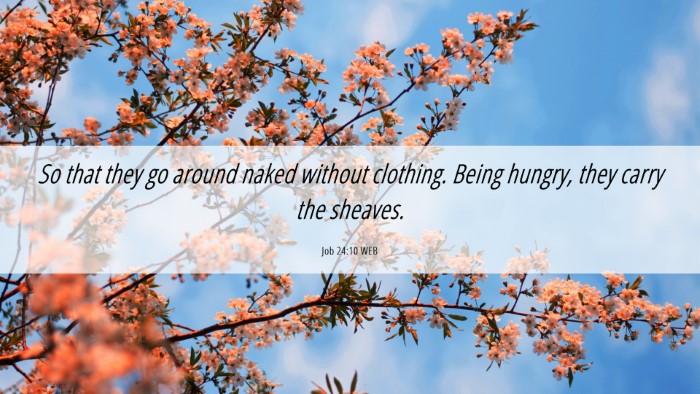 Picture 06 - Job 24:10 WEB Desktop Wallpaper - So that they go around naked without clothing. - Desktop Bible Verse Wallpaper