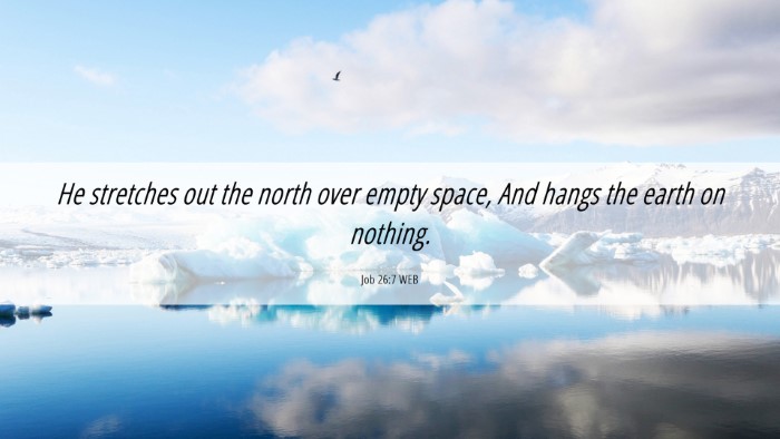 Picture 06 - Job 26:7 WEB Desktop Wallpaper - He stretches out the north over empty space, And - Desktop Bible Verse Wallpaper