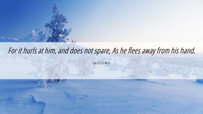 Picture 06 - Job 27:22 WEB Desktop Wallpaper - For it hurls at him, and does not spare, As he - Desktop Bible Verse Wallpaper