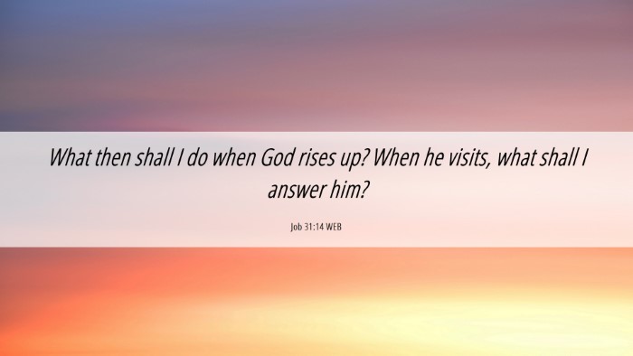 Picture 06 - Job 31:14 WEB Desktop Wallpaper - What then shall I do when God rises up? When he - Desktop Bible Verse Wallpaper