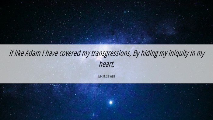 Picture 06 - Job 31:33 WEB Desktop Wallpaper - If like Adam I have covered my transgressions, By - Desktop Bible Verse Wallpaper