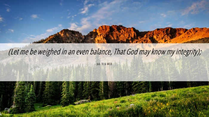 Picture 06 - Job 31:6 WEB Desktop Wallpaper - (Let me be weighed in an even balance, That God - Desktop Bible Verse Wallpaper