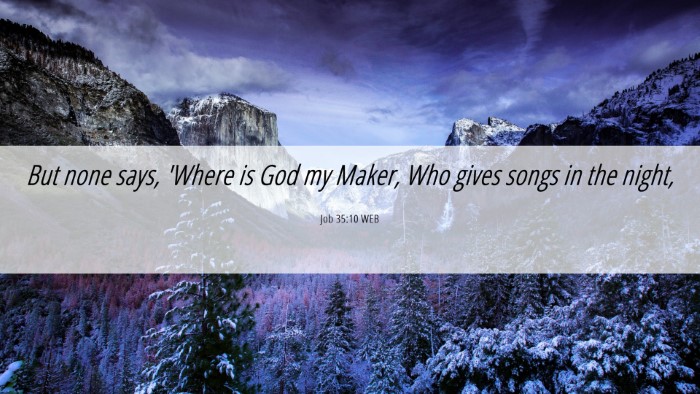 Picture 06 - Job 35:10 WEB Desktop Wallpaper - But none says, 'Where is God my Maker, Who gives - Desktop Bible Verse Wallpaper