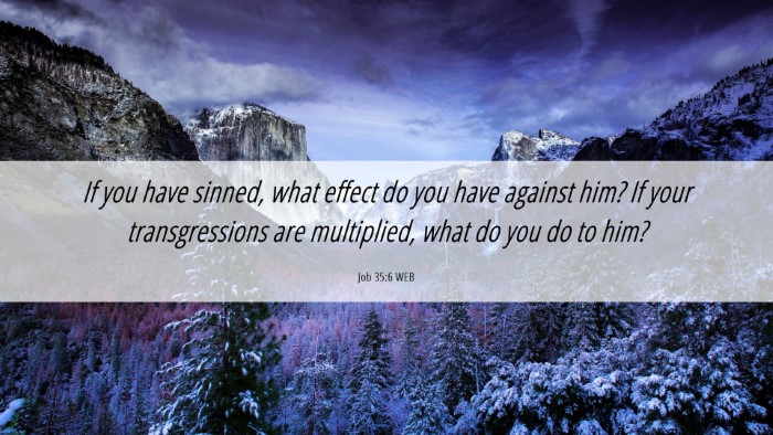 Picture 06 - Job 35:6 WEB Desktop Wallpaper - If you have sinned, what effect do you have - Desktop Bible Verse Wallpaper