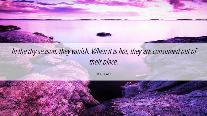 Picture 06 - Job 6:17 WEB Desktop Wallpaper - In the dry season, they vanish. When it is hot, - Desktop Bible Verse Wallpaper