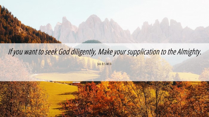 Picture 06 - Job 8:5 WEB Desktop Wallpaper - If you want to seek God diligently, Make your - Desktop Bible Verse Wallpaper