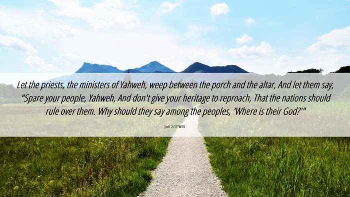 Picture 06 - Joel 2:17 WEB Desktop Wallpaper - Let the priests, the ministers of Yahweh, weep - Desktop Bible Verse Wallpaper