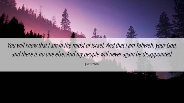Picture 06 - Joel 2:27 WEB Desktop Wallpaper - You will know that I am in the midst of Israel, - Desktop Bible Verse Wallpaper