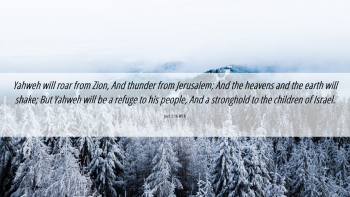 Picture 06 - Joel 3:16 WEB Desktop Wallpaper - Yahweh will roar from Zion, And thunder from - Desktop Bible Verse Wallpaper
