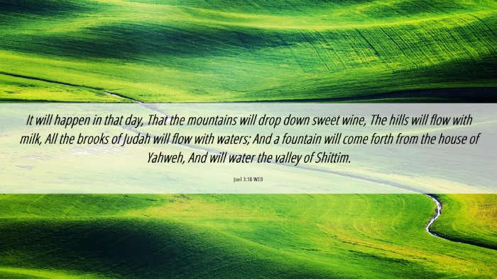 Picture 06 - Joel 3:18 WEB Desktop Wallpaper - It will happen in that day, That the mountains - Desktop Bible Verse Wallpaper