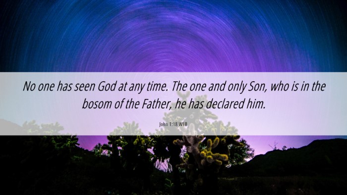 Picture 06 - John 1:18 WEB Desktop Wallpaper - No one has seen God at any time. The one and only - Desktop Bible Verse Wallpaper