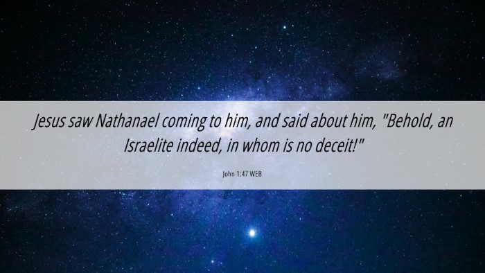 Picture 06 - John 1:47 WEB Desktop Wallpaper - Jesus saw Nathanael coming to him, and said about - Desktop Bible Verse Wallpaper