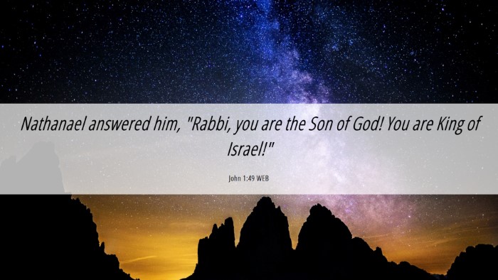 Picture 06 - John 1:49 WEB Desktop Wallpaper - Nathanael answered him, 
