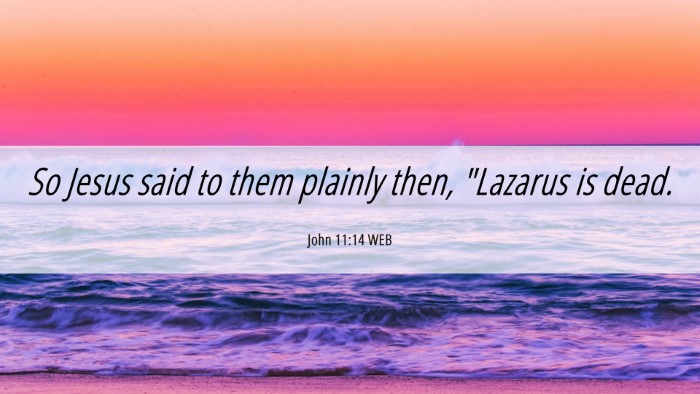 Picture 06 - John 11:14 WEB Desktop Wallpaper - So Jesus said to them plainly then, 