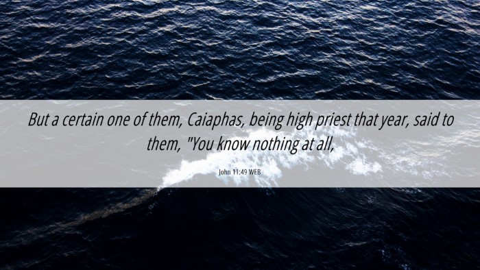 Picture 06 - John 11:49 WEB Desktop Wallpaper - But a certain one of them, Caiaphas, being high - Desktop Bible Verse Wallpaper