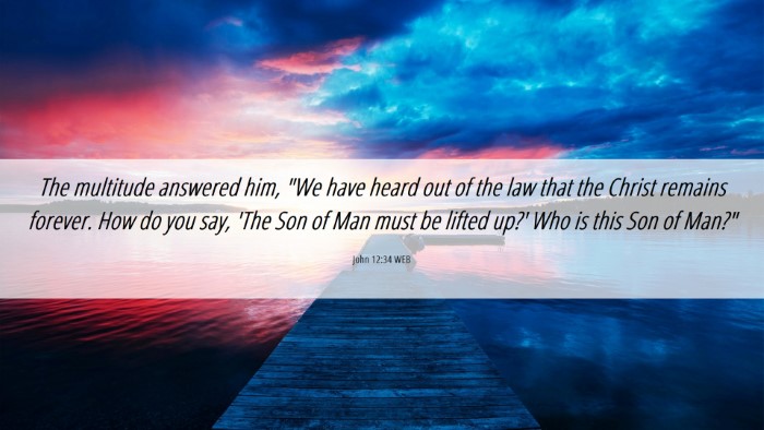 Picture 06 - John 12:34 WEB Desktop Wallpaper - The multitude answered him, 