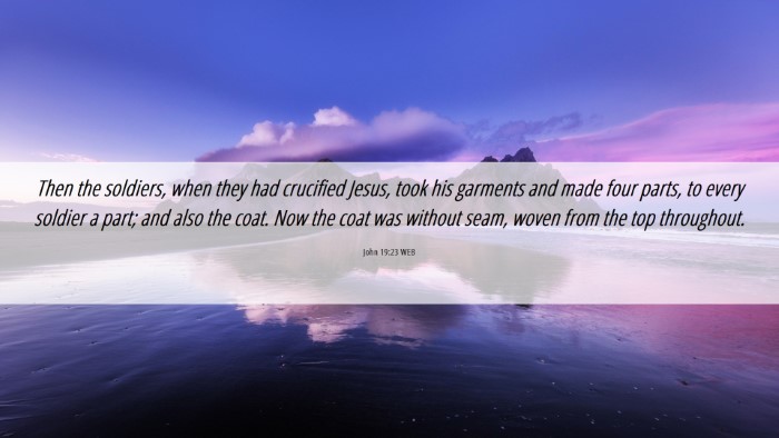 Picture 06 - John 19:23 WEB Desktop Wallpaper - Then the soldiers, when they had crucified Jesus, - Desktop Bible Verse Wallpaper