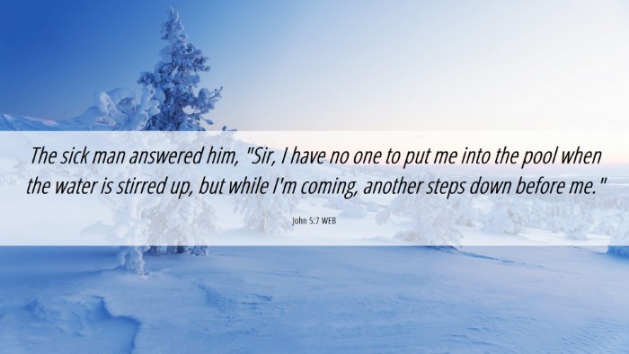 Picture 06 - John 5:7 WEB Desktop Wallpaper - The sick man answered him, 