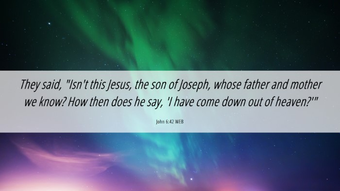 Picture 06 - John 6:42 WEB Desktop Wallpaper - They said, 