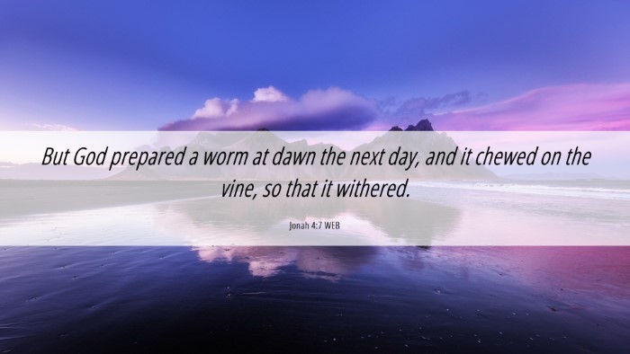 Picture 06 - Jonah 4:7 WEB Desktop Wallpaper - But God prepared a worm at dawn the next day, and - Desktop Bible Verse Wallpaper