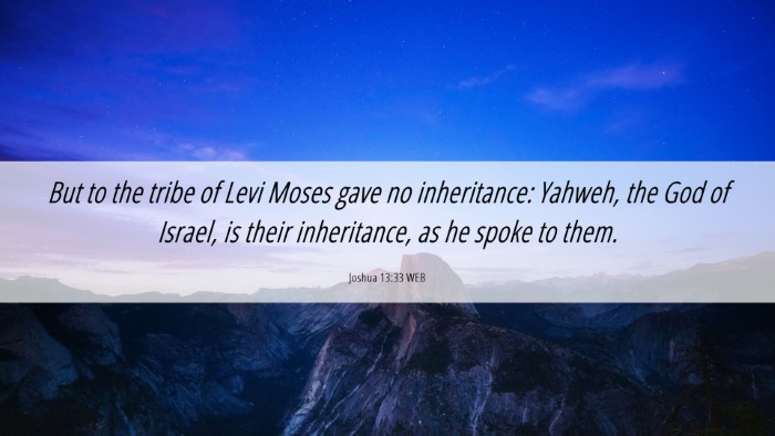 Picture 06 - Joshua 13:33 WEB Desktop Wallpaper - But to the tribe of Levi Moses gave no - Desktop Bible Verse Wallpaper