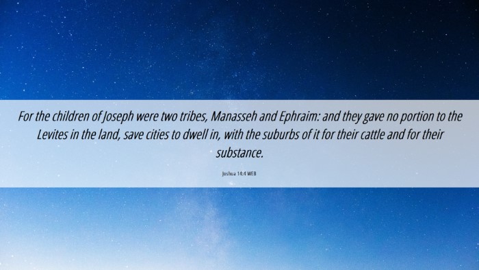 Picture 06 - Joshua 14:4 WEB Desktop Wallpaper - For the children of Joseph were two tribes, - Desktop Bible Verse Wallpaper