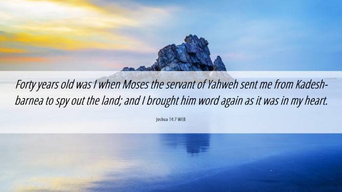 Picture 06 - Joshua 14:7 WEB Desktop Wallpaper - Forty years old was I when Moses the servant of - Desktop Bible Verse Wallpaper