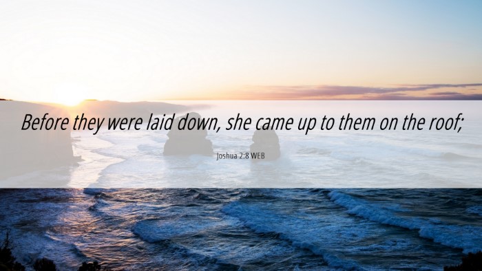 Picture 06 - Joshua 2:8 WEB Desktop Wallpaper - Before they were laid down, she came up to them - Desktop Bible Verse Wallpaper