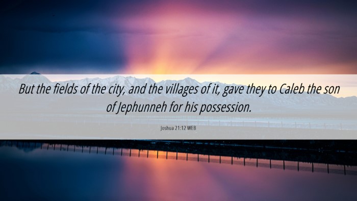 Picture 06 - Joshua 21:12 WEB Desktop Wallpaper - But the fields of the city, and the villages of - Desktop Bible Verse Wallpaper