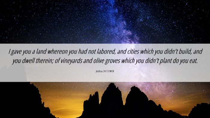 Picture 06 - Joshua 24:13 WEB Desktop Wallpaper - I gave you a land whereon you had not labored, - Desktop Bible Verse Wallpaper