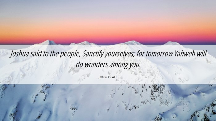 Picture 06 - Joshua 3:5 WEB Desktop Wallpaper - Joshua said to the people, Sanctify yourselves; - Desktop Bible Verse Wallpaper