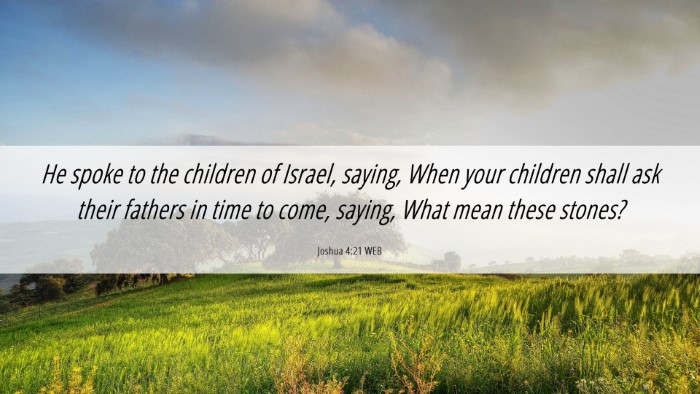 Picture 06 - Joshua 4:21 WEB Desktop Wallpaper - He spoke to the children of Israel, saying, When - Desktop Bible Verse Wallpaper