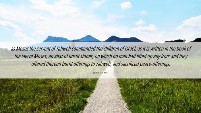Picture 06 - Joshua 8:31 WEB Desktop Wallpaper - as Moses the servant of Yahweh commanded the - Desktop Bible Verse Wallpaper