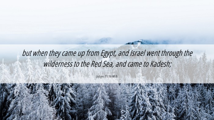Picture 06 - Judges 11:16 WEB Desktop Wallpaper - but when they came up from Egypt, and Israel went - Desktop Bible Verse Wallpaper