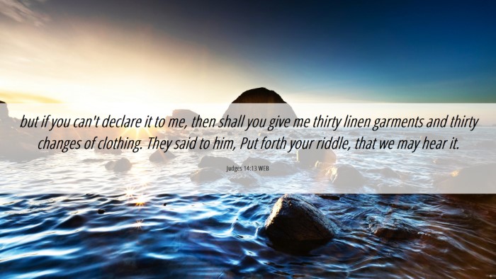 Picture 06 - Judges 14:13 WEB Desktop Wallpaper - but if you can't declare it to me, then shall you - Desktop Bible Verse Wallpaper