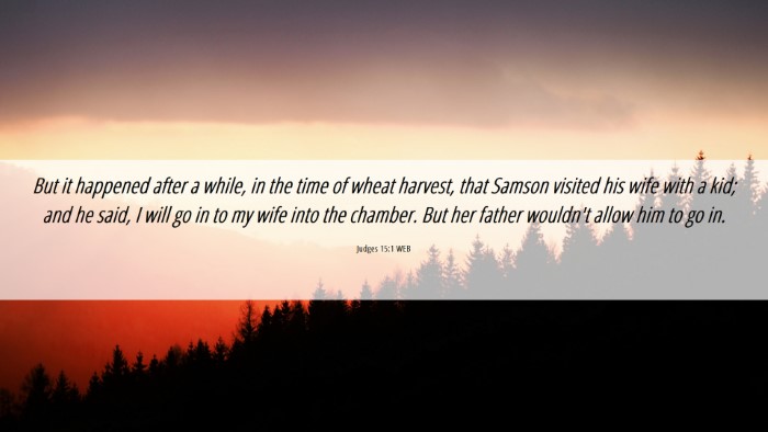 Picture 06 - Judges 15:1 WEB Desktop Wallpaper - But it happened after a while, in the time of - Desktop Bible Verse Wallpaper