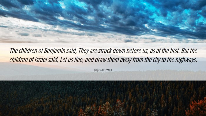 Picture 06 - Judges 20:32 WEB Desktop Wallpaper - The children of Benjamin said, They are struck - Desktop Bible Verse Wallpaper