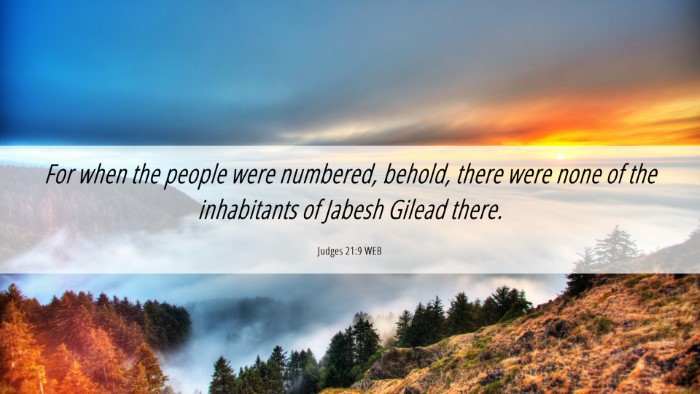 Picture 06 - Judges 21:9 WEB Desktop Wallpaper - For when the people were numbered, behold, there - Desktop Bible Verse Wallpaper