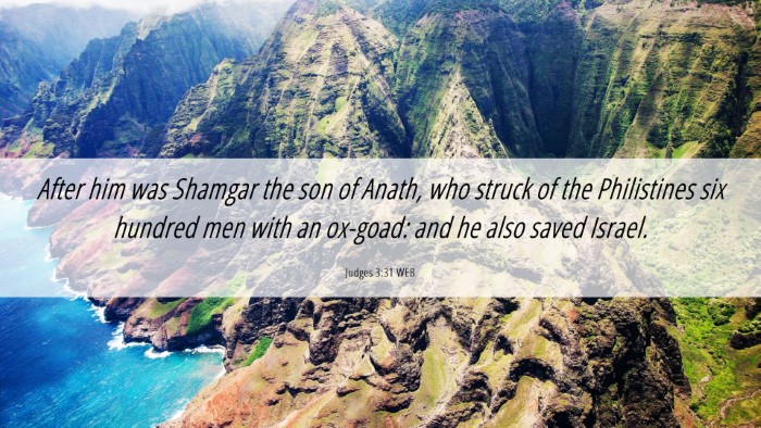 Picture 06 - Judges 3:31 WEB Desktop Wallpaper - After him was Shamgar the son of Anath, who - Desktop Bible Verse Wallpaper