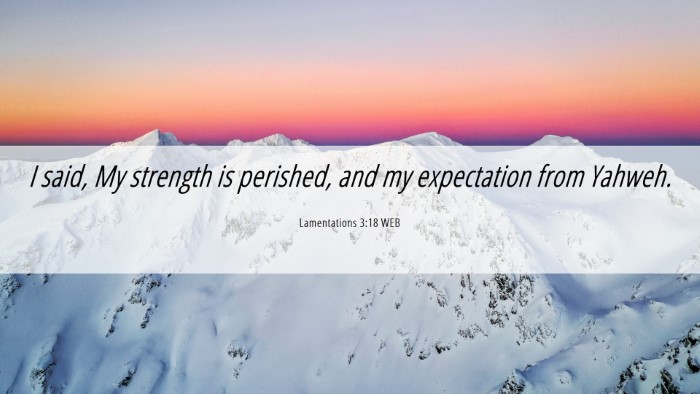 Picture 06 - Lamentations 3:18 WEB Desktop Wallpaper - I said, My strength is perished, and my - Desktop Bible Verse Wallpaper