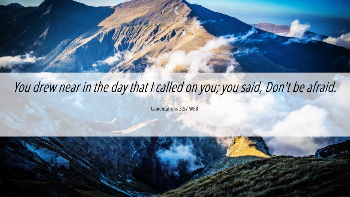 Picture 06 - Lamentations 3:57 WEB Desktop Wallpaper - You drew near in the day that I called on you; - Desktop Bible Verse Wallpaper