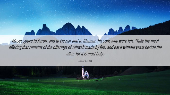 Picture 06 - Leviticus 10:12 WEB Desktop Wallpaper - Moses spoke to Aaron, and to Eleazar and to - Desktop Bible Verse Wallpaper