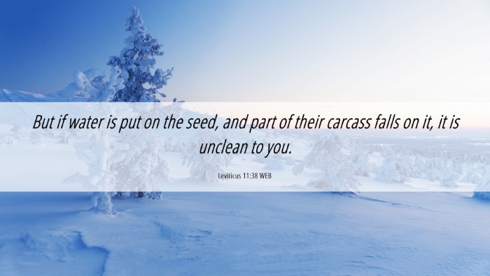 Picture 06 - Leviticus 11:38 WEB Desktop Wallpaper - But if water is put on the seed, and part of - Desktop Bible Verse Wallpaper