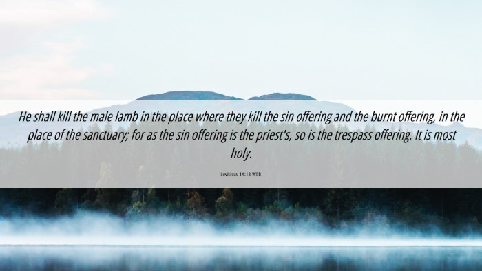 Picture 06 - Leviticus 14:13 WEB Desktop Wallpaper - He shall kill the male lamb in the place where - Desktop Bible Verse Wallpaper