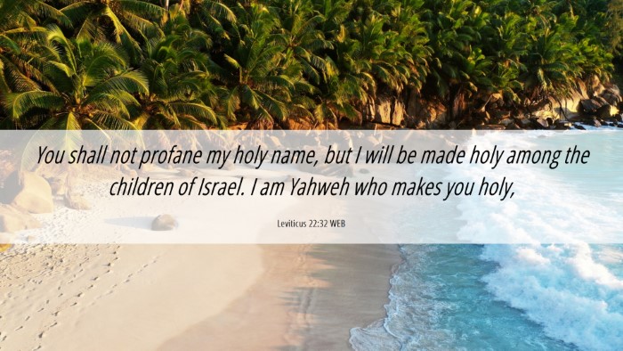 Picture 06 - Leviticus 22:32 WEB Desktop Wallpaper - You shall not profane my holy name, but I will be - Desktop Bible Verse Wallpaper