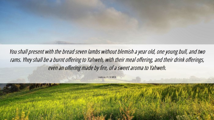 Picture 06 - Leviticus 23:18 WEB Desktop Wallpaper - You shall present with the bread seven lambs - Desktop Bible Verse Wallpaper