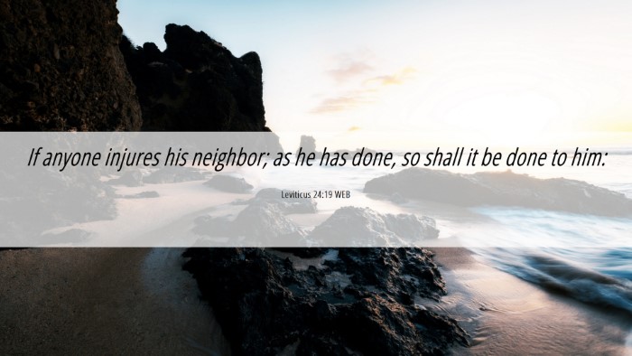 Picture 06 - Leviticus 24:19 WEB Desktop Wallpaper - If anyone injures his neighbor; as he has done, - Desktop Bible Verse Wallpaper