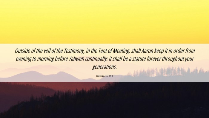 Picture 06 - Leviticus 24:3 WEB Desktop Wallpaper - Outside of the veil of the Testimony, in the Tent - Desktop Bible Verse Wallpaper