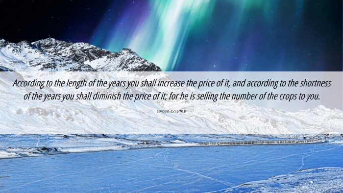 Picture 06 - Leviticus 25:16 WEB Desktop Wallpaper - According to the length of the years you shall - Desktop Bible Verse Wallpaper